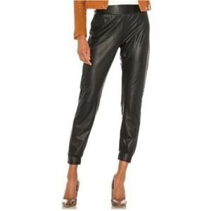 Commando Faux Leather Black Jogger Pants Size XS